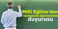 Milli Eğitim'den sözleşmeli öğretmenlik duyurusu