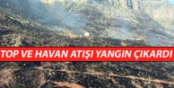 Top ve havan atışı yangın çıkardı