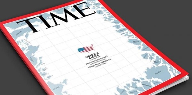 Time'ın kapağı: Amerika tek başına 