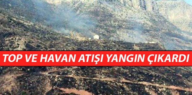 Top ve havan atışı yangın çıkardı