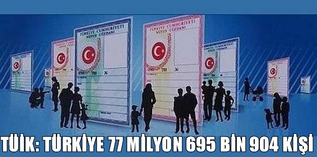 TÜİK: Türkiye 77 milyon 695 bin 904 kişi