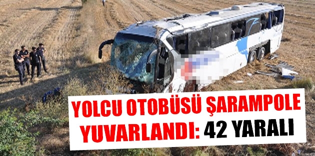 Yolcu otobüsü şarampole yuvarlandı