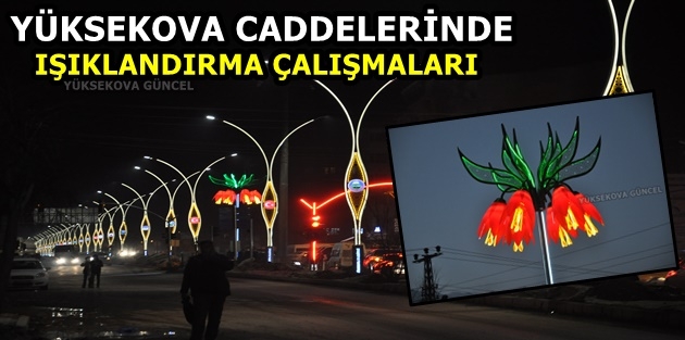 Yüksekova Caddelerinde Işıklandırma Çalışmaları