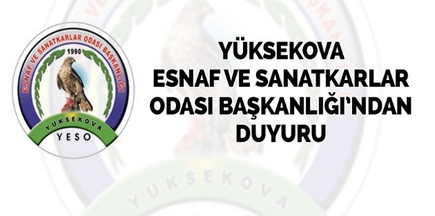 Yüksekova Esnaf ve Sanatkarlar Odası'ndan kurslara katılım çağrısı