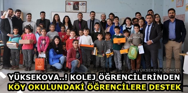 Yüksekova..! Kolej öğrencilerinden köy okulundaki öğrencilere destek