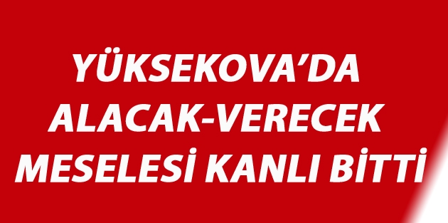 Yüksekova’da Alacak-Verecek Meslesi Kanlı Bitti