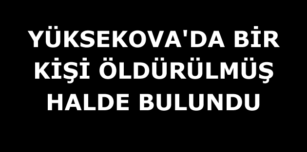 Yüksekova'da bir kişi öldürülmüş halde bulundu