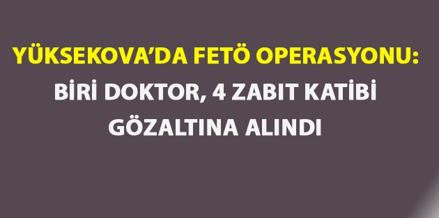 Yüksekova'da FETÖ operasyonu: 5 Gözaltı