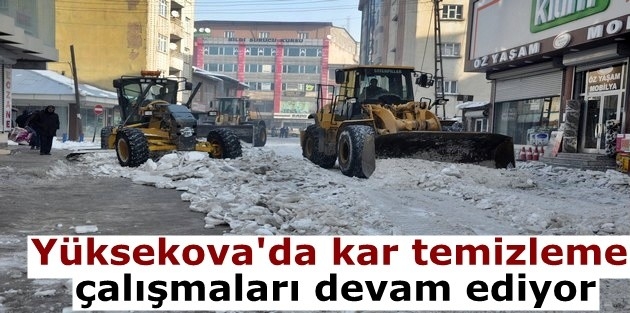 Yüksekova'da kar temizleme çalışmaları devam ediyor