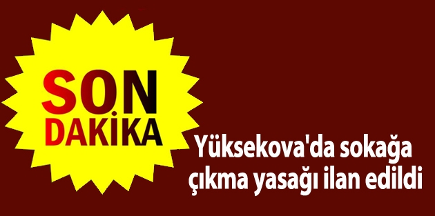 Yüksekova'da sokağa çıkma yasağı ilan edildi